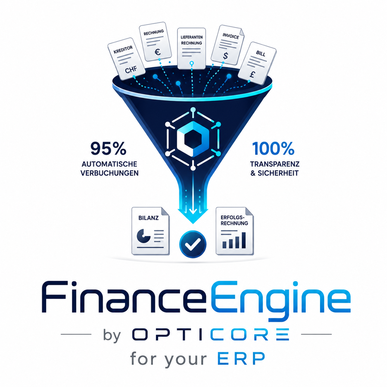 FinanceEngine by OptiCore — 95% automatische Verbuchungen, 100% Transparenz & Sicherheit